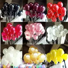 5 PCS ar balões decoração do casamento da festa de aniversário balão ballon 10 polegada 1.5g branco tipo de bola de neve vermelho balões de festa branco(China)
