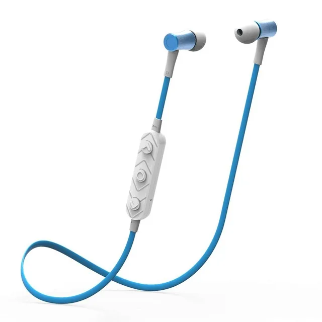 LUOKA HT3 Беспроводные наушники с защитой от пота, стерео наушники с магнитным переключателем для телефона, наушники с шейным ремешком, наушники с Bluetooth V4.2 - Цвет: White and blue