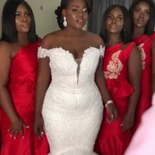 Южноафриканские Свадебные платья русалки с аппликацией из кружева и тюля кружева плюс размер свадебное платье свадебные платья в стиле кантри