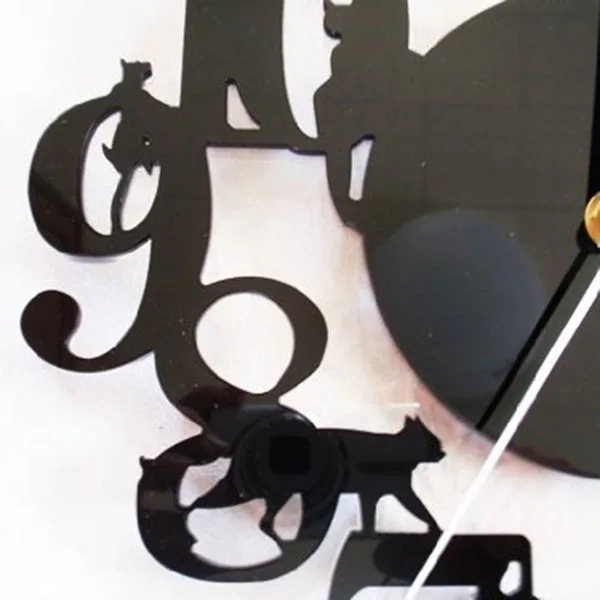 JEYL Черный кот настенный крюк для часов антикварные комнатные настенные часы скандинавские часы милый кот(черный