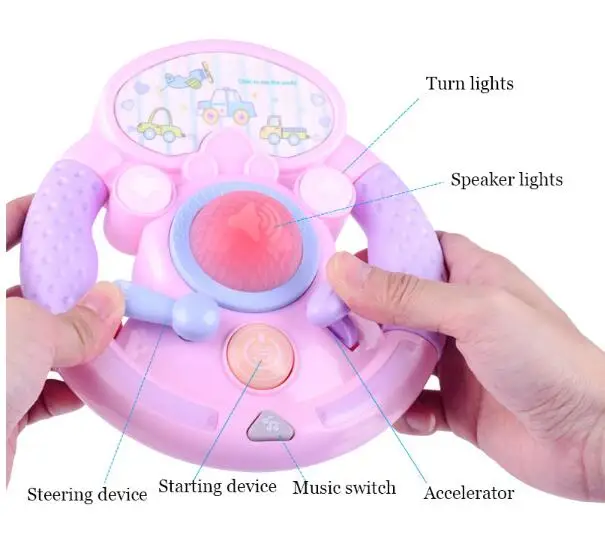Дети имитация руля музыка обучающие игрушки для детей электрический звуковой свет интеллектуальная обучающая игрушка модель вождения