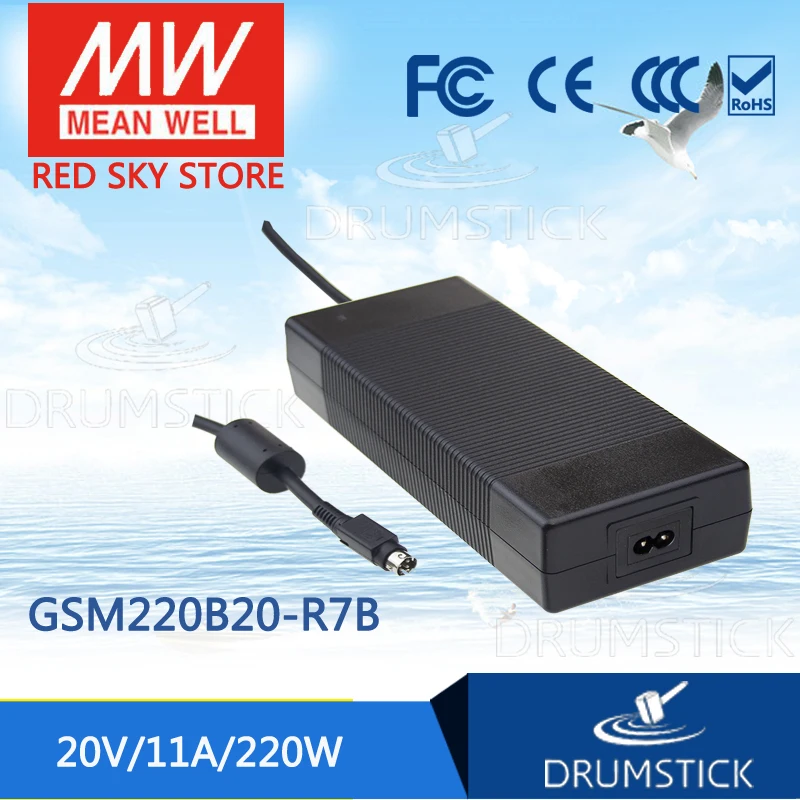 

MEAN WELL GSM220B20-R7B 20V 11A meanwell GSM220B 20V 220W AC-DC High Reliability Medical Adaptor