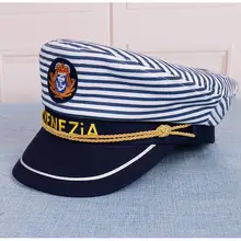 MISSKY мужские и женские военные шапки Венеция морская Матросская полоса шляпа сценический костюм женская мужская шапка