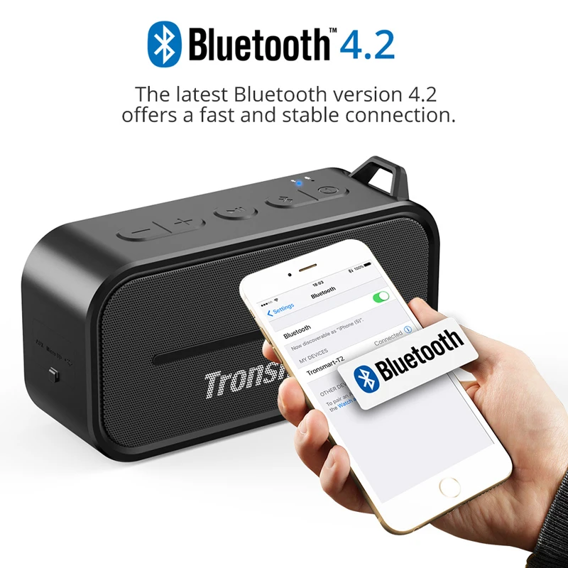 

Tronsmart Element T2 Portable Bluetooth 4.2 Speaker Outdoor Wireless Water Resistant TF Card Mini IPX56 Waterproof Sound Box