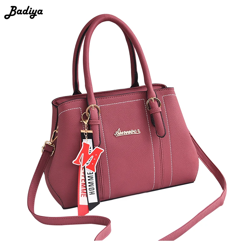 

Pu Leather Office Ladies Solid Shoulder Bags Fashion Women Regular Size Handbags Girls Top Handle Bag Long Strap Corssbod Bag