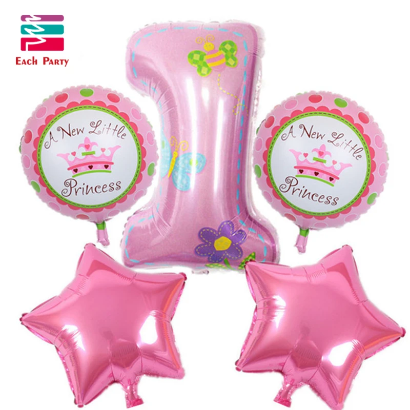 

Happy Birthday Decoration Number Balloon Pink Blue Baloon Helium Foil Balloons Baby 1st Birthday Ballons Globos Air Balloons Set