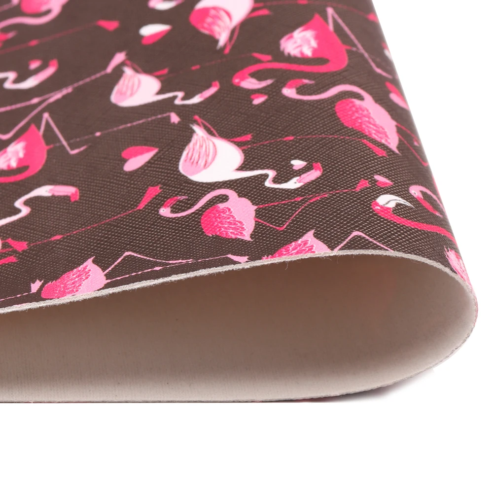 22 см* 30 см Синтетическая кожа ткань с принтом Фламинго искусственная ткань для DIY сумки обувь бант для волос материал ручной работы ремесла украшения
