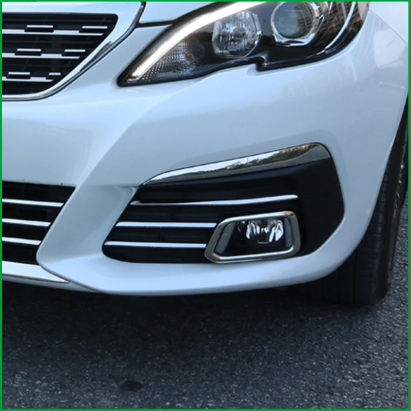 Наклейка на передний бампер для Peugeot 308 2016 2017|Хромирование| |