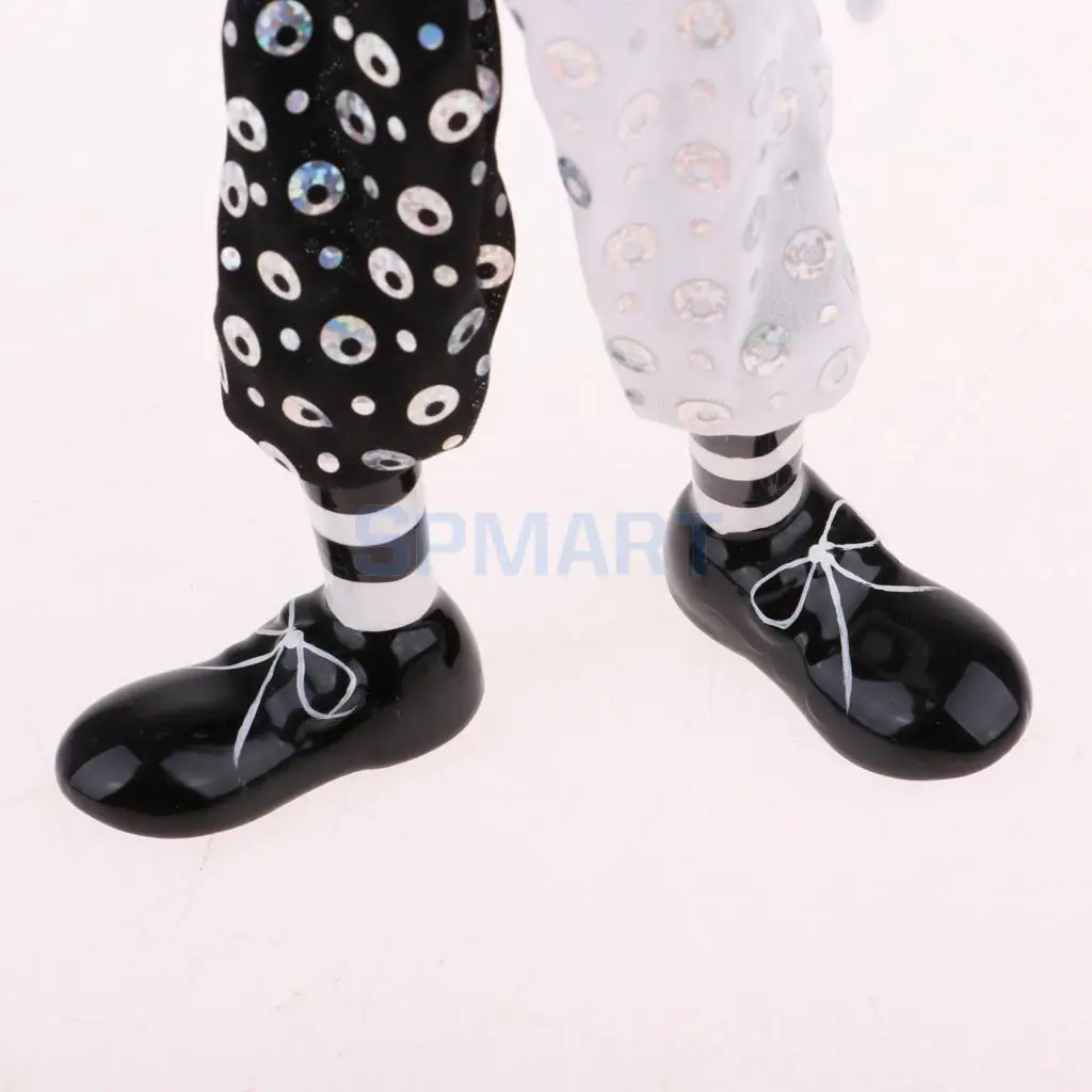 38cm 15 inch Adorable Porcelain Hanging Foot Clown Doll Harlequin Doll Circus Props Festival Gift Home Office Ornaments