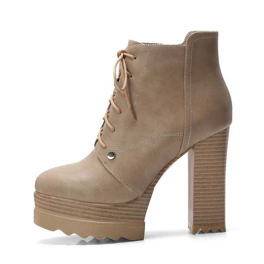 NESIMOO/; женские ботильоны; модная женская обувь на высоком квадратном каблуке; зимние ботинки; повседневные женские ботинки из синтетического материала; большие размеры 34-42