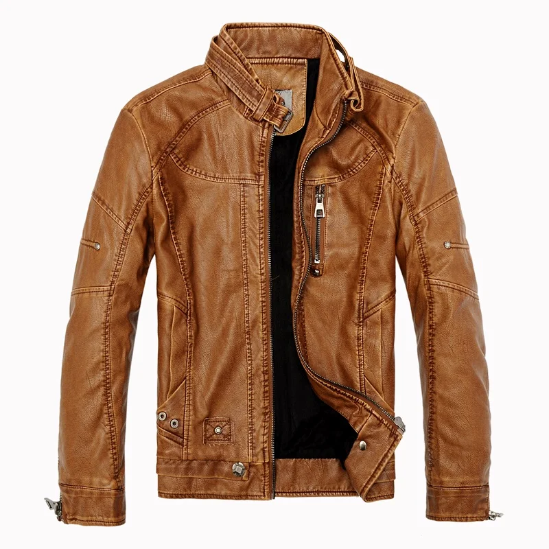 2016 Winter Men s Casual Leather Jackets Men Vintage Motorcycle PU Leather Jacket Male Moto Coats