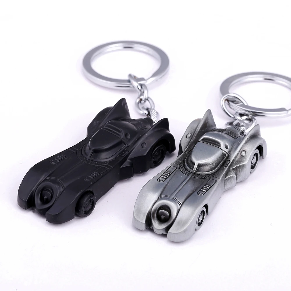 

2 Colors The Dark Knight Batman Car Keychain Batmobile Man V Superman Alloy Pendant Toy Keyring Bat Man Key Chain Ring