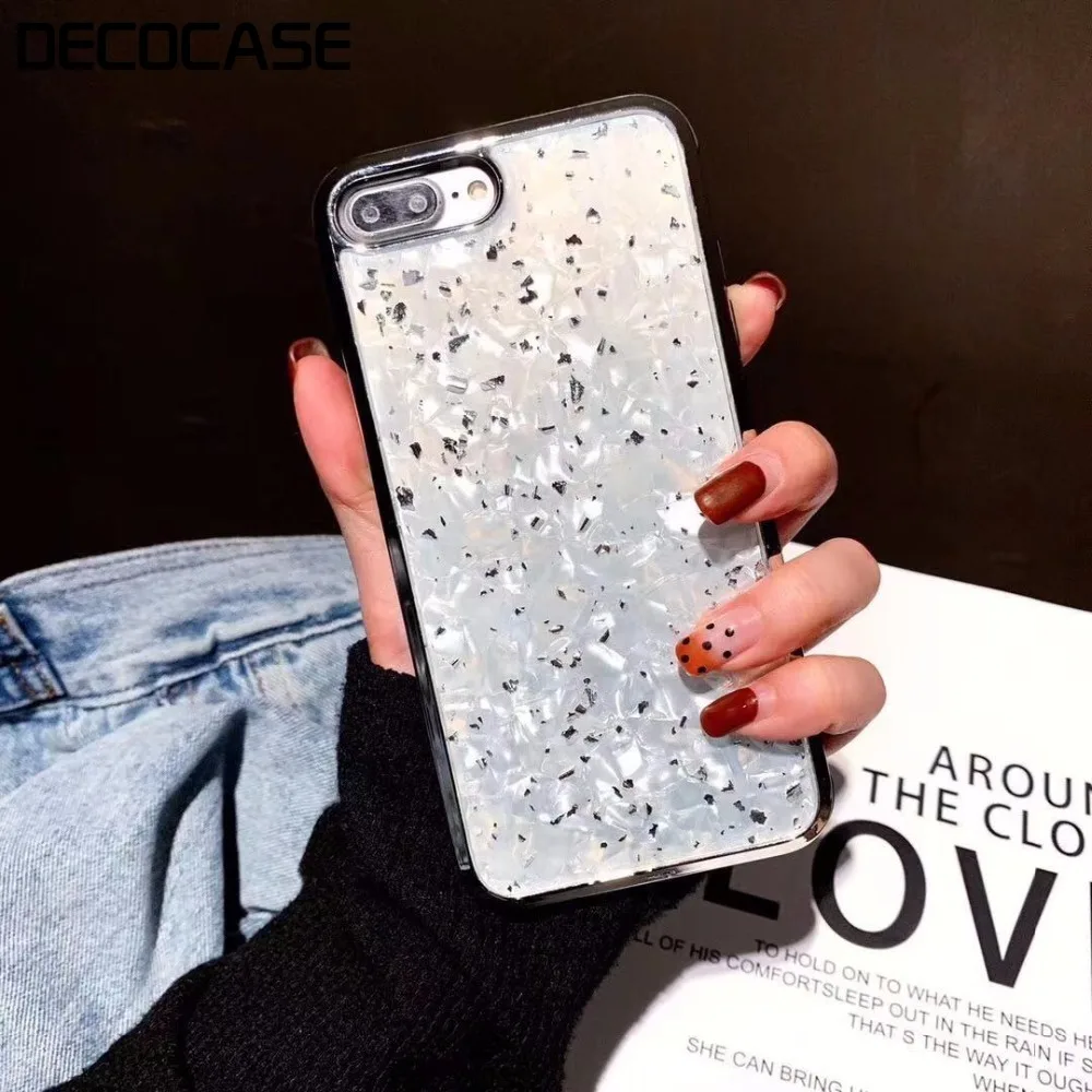 DECOCASE роскошное Золотое и Серебряное фольга мрамор в виде ракушки для женщин