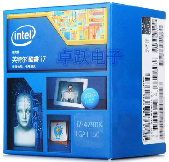 Процессор Intel I7 4790K в штучной упаковке процессор I7-4790K 4,0 GHz LGA1150 четырехъядерный процессор, работающий правильно