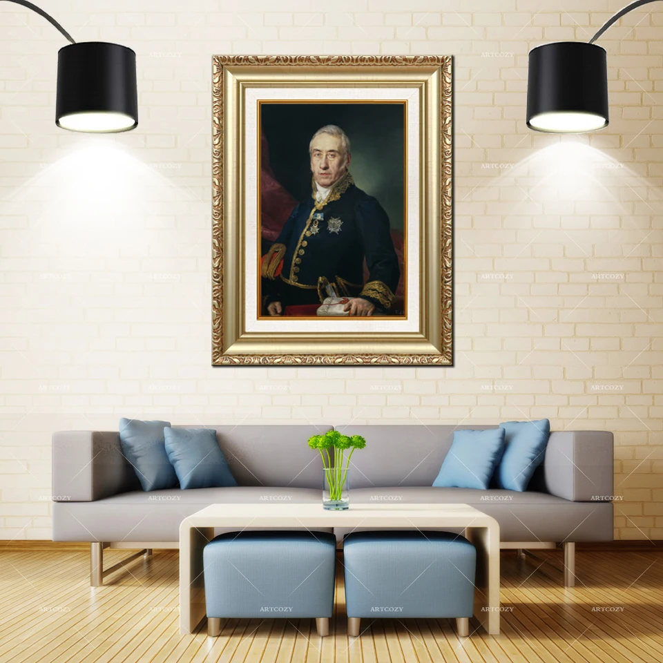 

Artcozy Golden Frame Abstract Oil paintings General Waterproof Canvas Printing