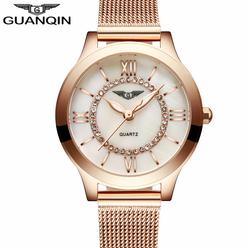 

GUANQIN Ladies Watches Gold Watch Women Dress Top Brand Women's Fashion Stainless Steel Bracelet Quartz Watch Relogio Feminino