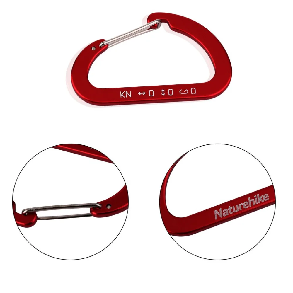 Naturehike 2pcs 4cm Aluminum alloy D Shape design Climbing Snap Hook Buckle flat snap hook carabiner for hiking Naturehike 2pcs 4cm Aluminum alloy D Shape design Climbing Snap Hook Buckle flat snap hook carabiner for hiking