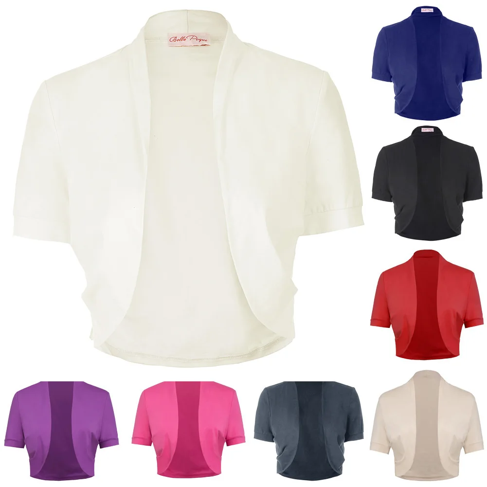 امرأة الخريف سترة 2017 الأبيض اقتصاص يقشعر بوليرو Casaco كم قصير نحيف المفتوحة غرزة إمرأة معاطف المرأة السترات