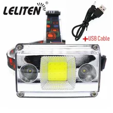 COB 33 светодиодный мини портативный светодиодный налобный фонарь 4 режима наружный фонарь для кемпинга+ usb-кабель