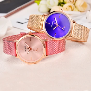 

Fashion Alloy Belt Mesh Watches Unisex Women Watches Casual Couple Quartz Wristwatch Relogio Feminino Watches For Women2019