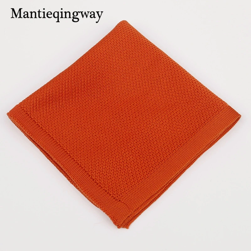 Mantieqingway Мода вязаный платок для мужские полиэстер Вязание платок Полотенца Бизнес груди Полотенца одноцветное Цвет Hanky
