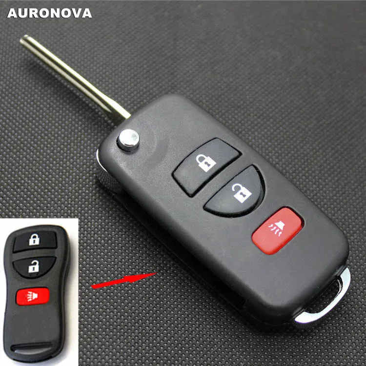 AURONOVA новый обновленный откидной складной чехол для ключа Nissan Livina X-Trail Gennis Tiida 2 + 1
