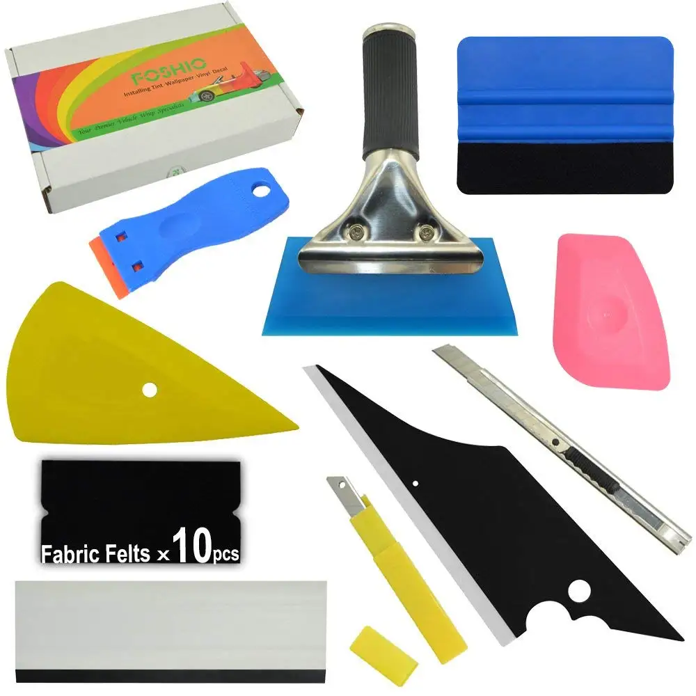 

FOSHIO Window Tint Tool Set Vinyl Car Wrap Stickers Tools Carbon Fiber Film Install Squeegee Cutting Knife Auto Car Accessories