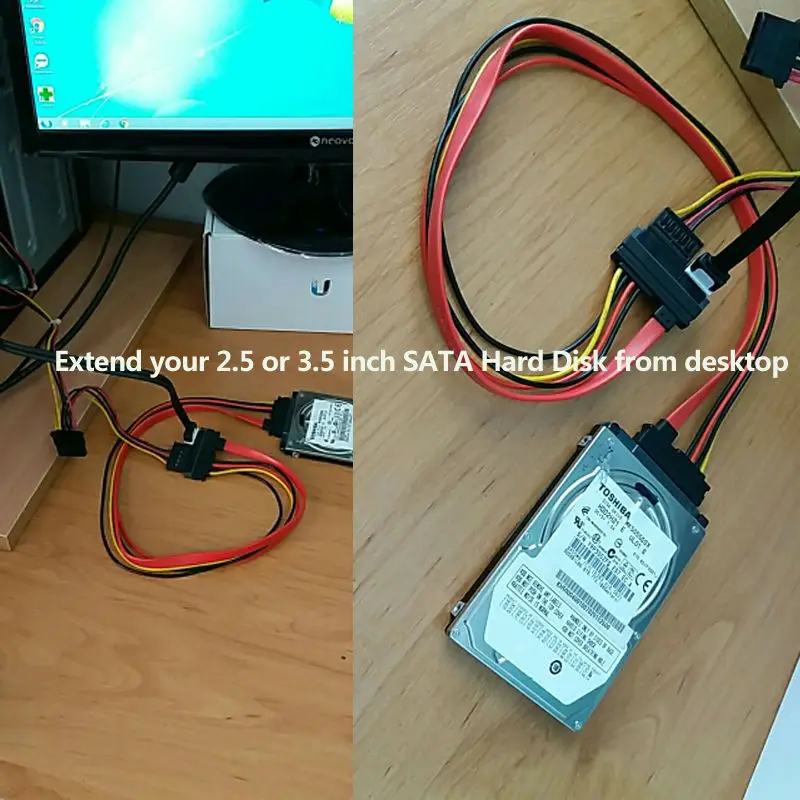 Расширитель питания SATA 22Pin штекер гнездо 7 + 15 Pin серия ATA комбинированный