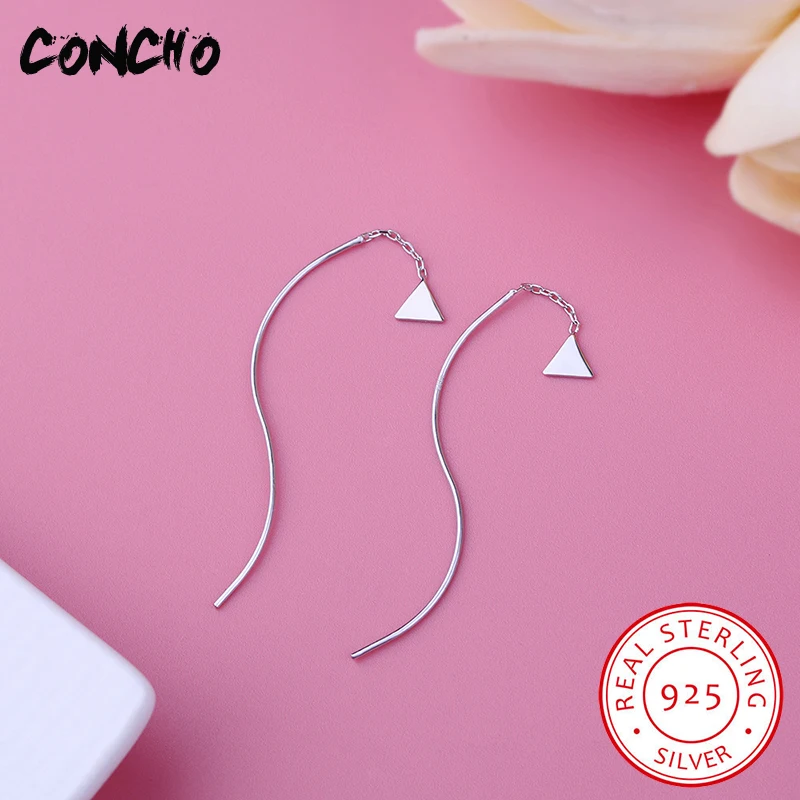 Кончо Jewelry 925 пробы серебро Треугольники серьги для Для женщин Свадебная