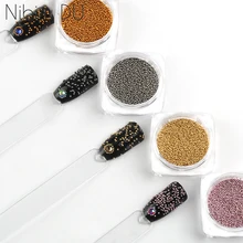 0,6 мм стеклянные бусины икры 3g серый розовый золотой мини-бусины для дизайна ногтей 3D очаровательные Стразы DIY украшения для ногтей