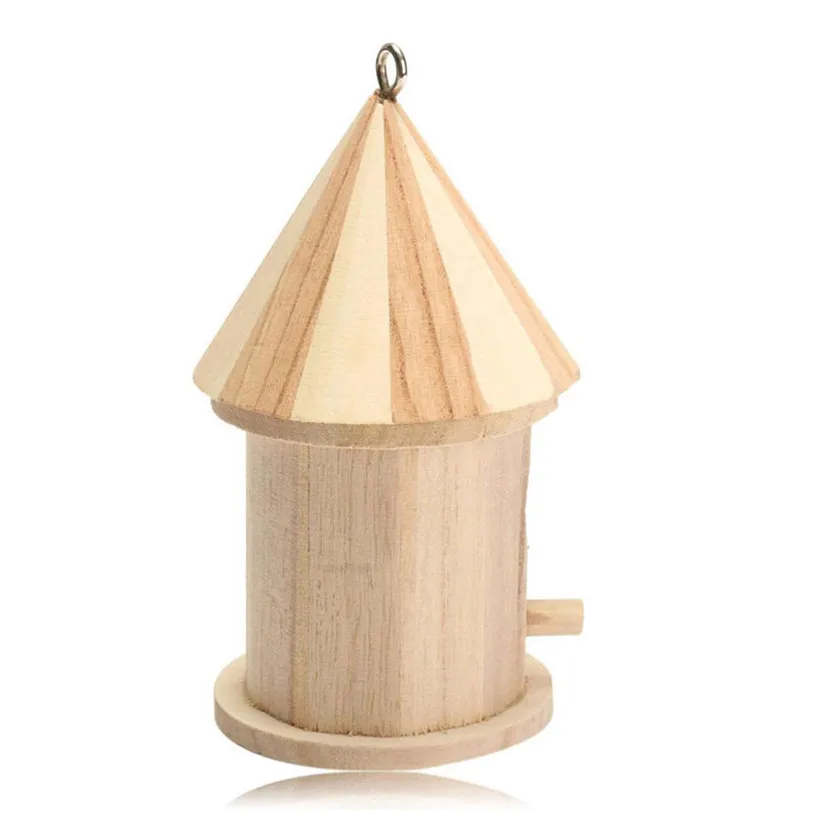 Outdoor Bird Nest House Parrot Hanging Hammock Wooden Bird Ladder Swing Toy Handmade Bird Box Bed Cave House Pet Toy noMY28 (2)