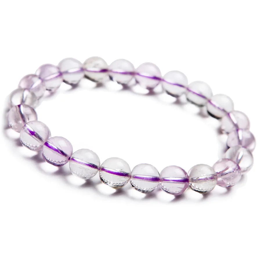 

Genuine Natural Kunzite Bracelet Healing Crystal Quartz Round Bead Fitness Bracelets For Women Femme 9mm