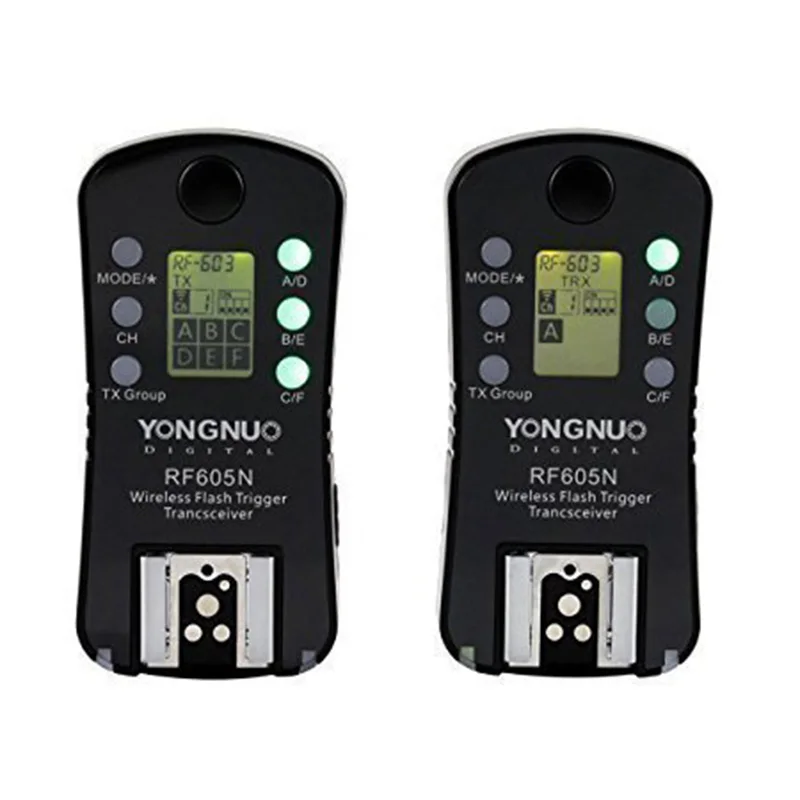 

YONGNUO RF-605C RF605C RF605N RF-605N Wireless Flash Trigger Remote Shutter Release Transceiver Kit for Canon Nikon DSLR Cameras