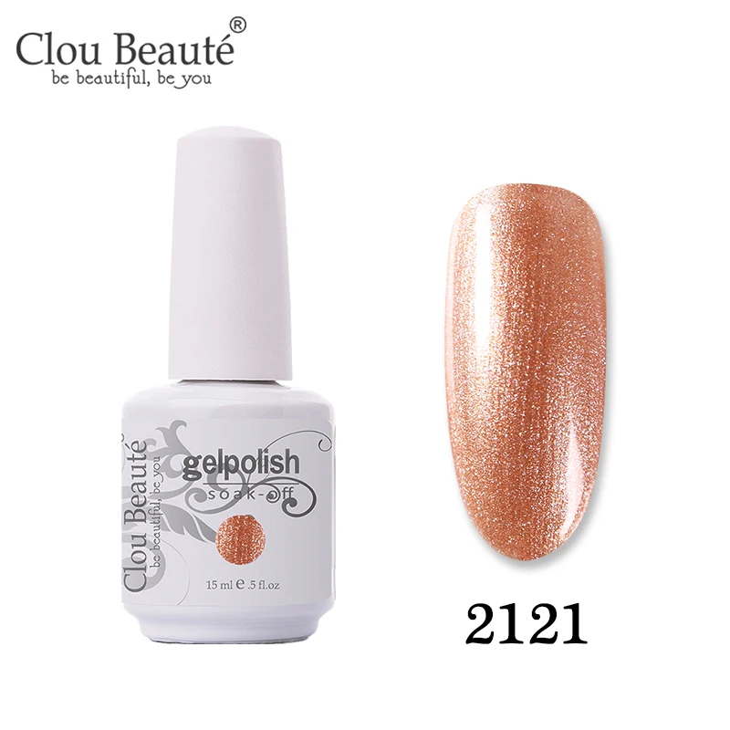 Clou Beaute Gellak UV 15 мл полуперманентный лак для ногтей гель основа и верхнее покрытие замочить от ногтей Живопись гель лак для ногтей - Цвет: 2121