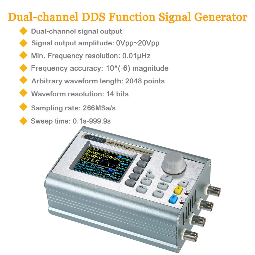 JDS2900-60M Профессиональный цифровой двухканальный DDS функция генератор сигналов импульсный произвольной формы генератор частоты