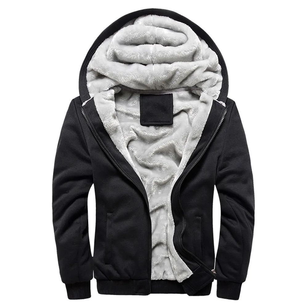 Jacket Men New Brand Winter Thick Warm Fleece Zipper Jacket Coat for Mens SportWear Tracksuit Male European Hoodies#30