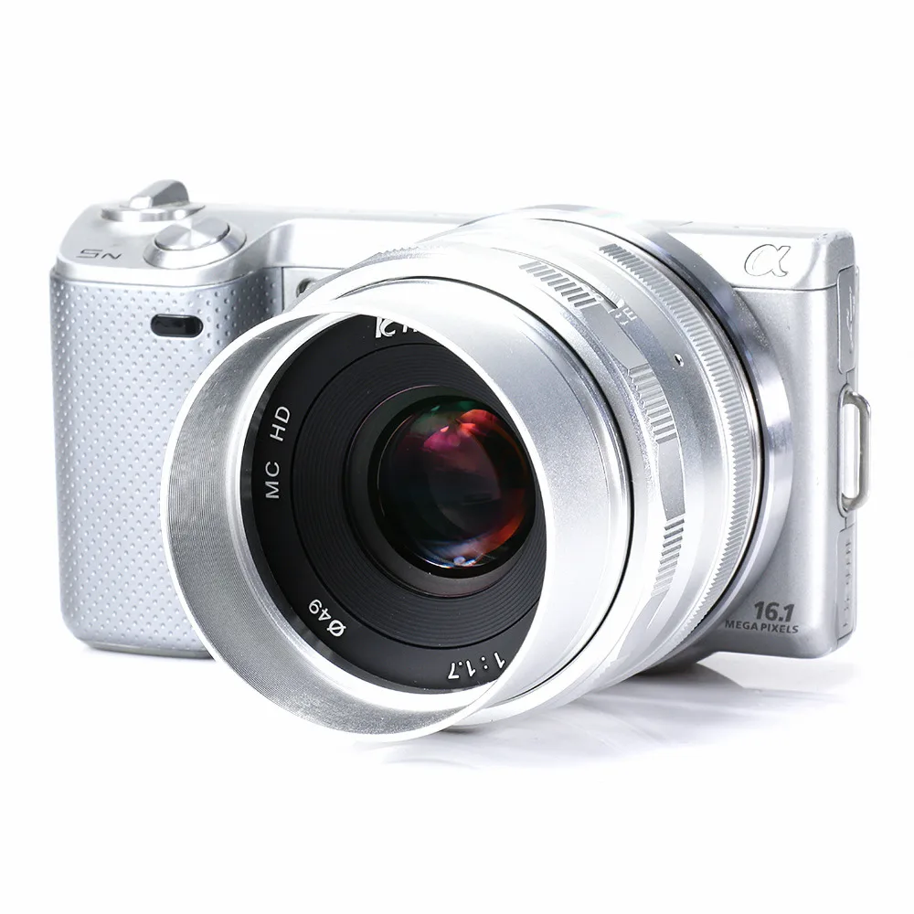 Ручная линза Sony NEX3N NEX5T NEX6 NEX7 Большая диафрагма 35 F1.7 ручная для NEX F3 a3000 a5000 a5100 a6000