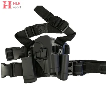 

For HK USP Drop Leg Holster Compact Pistol Tactical Airsoft Puttee Right-Hand Holster W/ Mag Flashlight Pouch