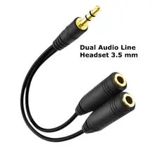 Двойной аудио линия гарнитура 3,5 мм наушники разветвитель один в два пары адаптер для любителей для iPhone Android портативный медиаплеер