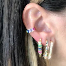 Позолоченные Модные Великолепные женские ювелирные изделия трендовые микро паве красочные розовые cz безопасные шпильки серьги-гвоздики