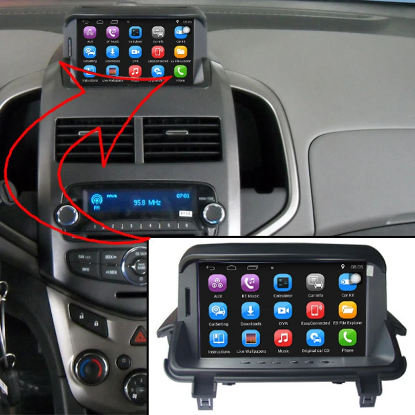 Clearance Upgraded Original Car multimedia Player Car GPS Navigation Suit to Chevrolet Aveo Support WiFi Smartphone Mirror-link Bluetooth 5