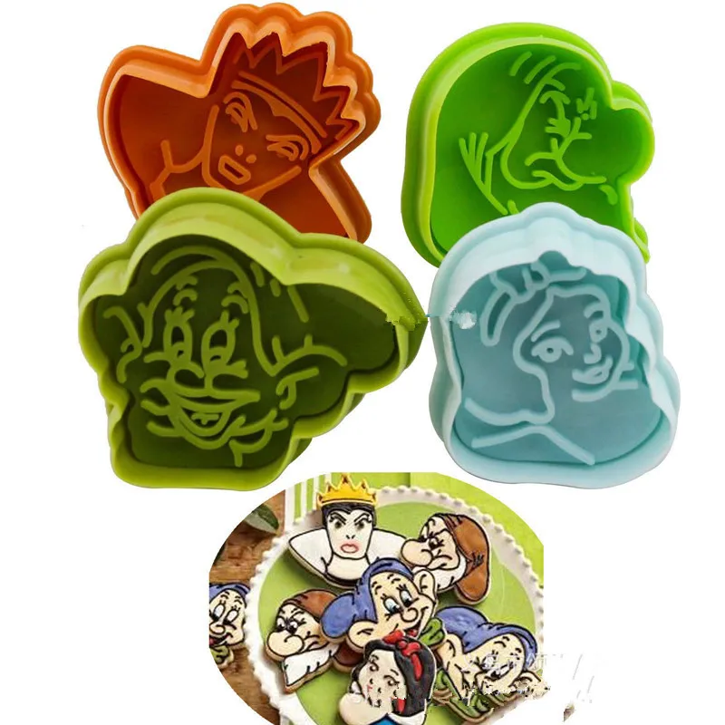 4PCS/Set 3D Cookies Mold Cutter cake Decorating tools Princess Dwarf
