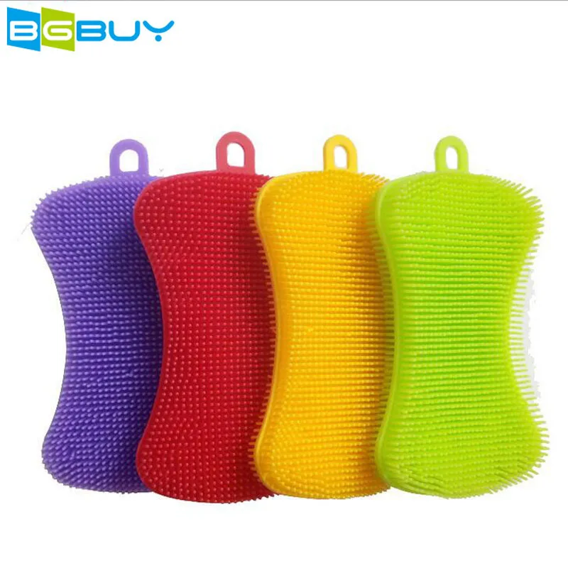 

1 PC Silicone Kitchen Sponge and Scrubber for Cleaning Dishes, Pots and Pans, Washing Fruit and Vegetables