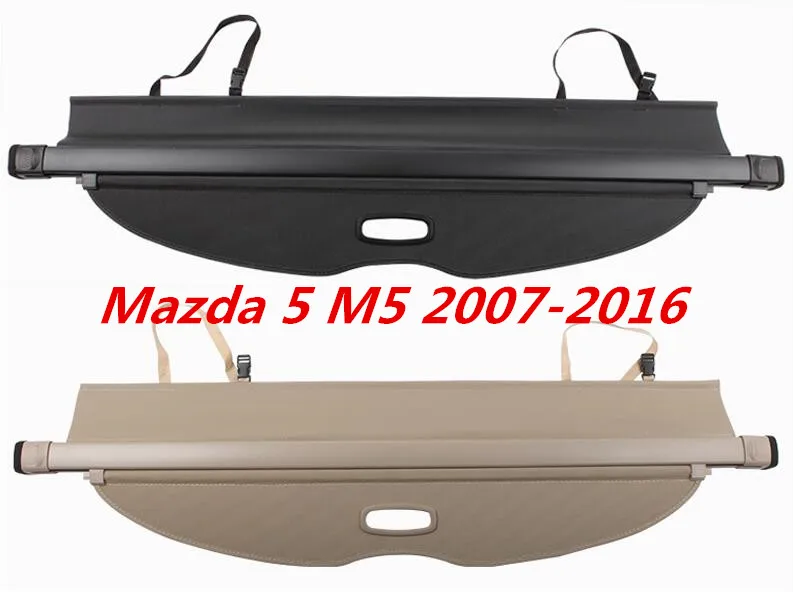 

JIOYNG For Mazda 5 M5 2007.08.2009.2010.2011.2012.13.14.15.2016 Car Rear Trunk Security Shield Cargo Cover( Black beige)