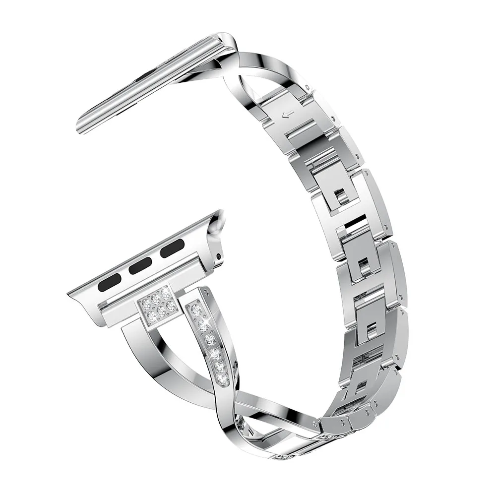 Браслет pulseira из нержавеющей стали для Apple watch 44 42 мм для iWatch ремешок 40 мм 38 мм ремешок для часов cinturino для Apple watch 5 4 3 2 1 - Цвет ремешка: silver