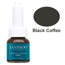 Famisoo брови, подводка, губы перманентного пигмент для перманентного макияжа пигмент для микроблейдинга длительный срок 10 мл косметические принадлежности черный кофе