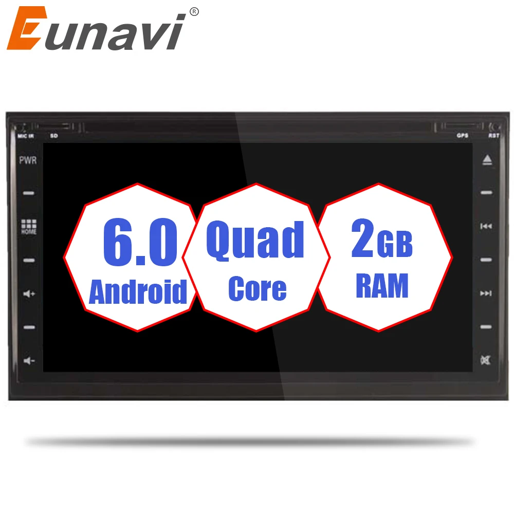 Eunavi Android 6 0 dvd плеер автомобиля gps навигация Универсальный Автомобильный Радио