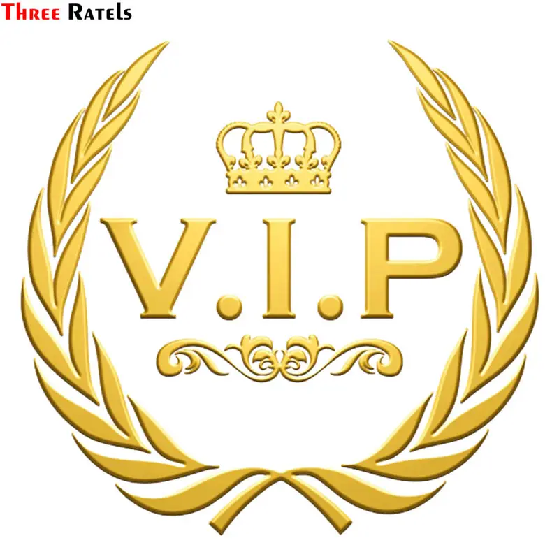 Three Ratels MT 043 56*58mm vip crown metal golden nickel car sticker