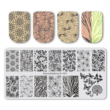

BeautyBigBang Nail Art Stamping Plates 10 Styles Flower Animal Nail Templates Stainless Nail Stencils Stamping Template For Nail