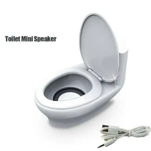

Mini Portable Loudspeaker Box Toilet Shape Speakers Low Consumption Durable Speaker 3.5MM USB Connect For PC Laptop Phone 3B26